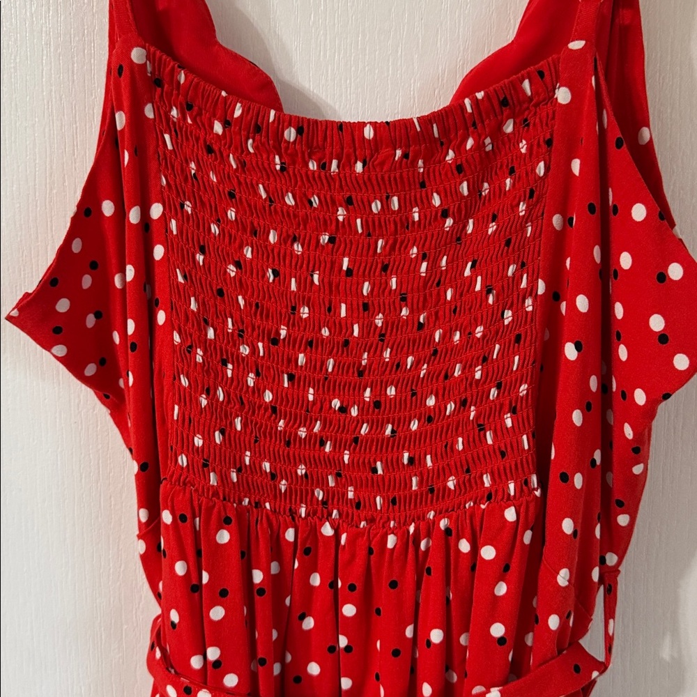 41 Hawthorn Red Midi Dress with White & black Dots - Picture 6 of 6